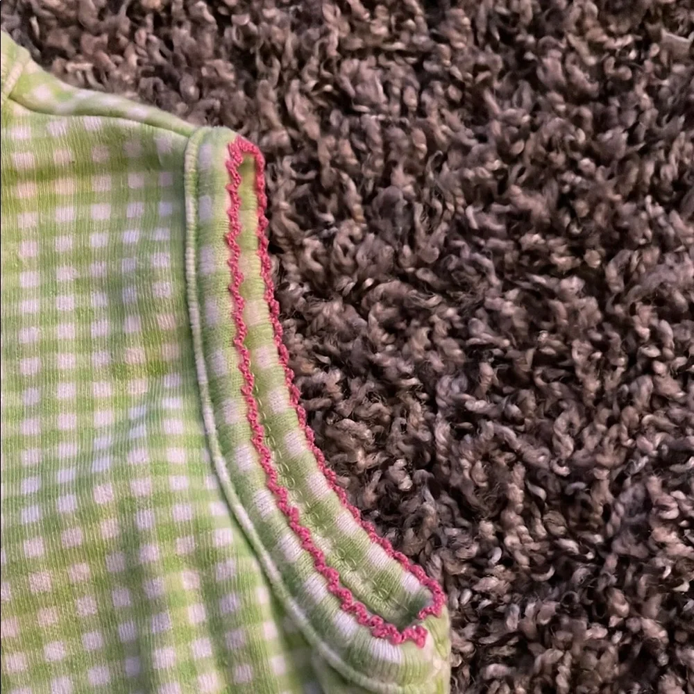 Child of Mine Green Gingham Baby Dress with Flower